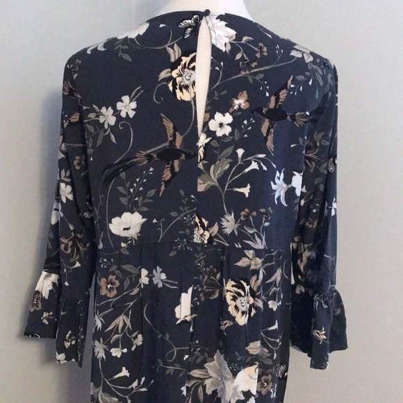 Blue Floral Print Shift Dress - Picture 5 of 7